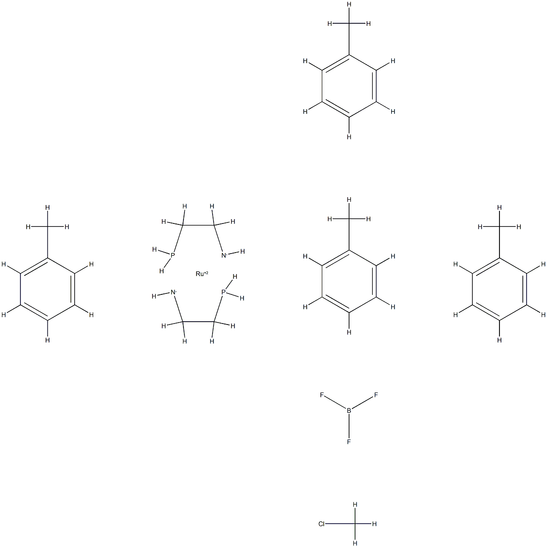 Chlorobis[2-(diphenylphosphino)ethanamine]ruthenium(II) tetrafluoroborate Struktur