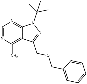 3-(Benzyloxymethyl)-1-tert-butyl-1H-pyrazolo[3,4-d]pyrimidin-4-amine Struktur