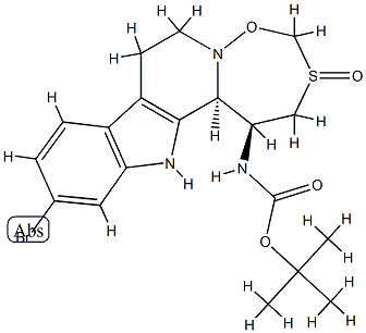 (1S)-11-Bromo-1α-[(tert-butoxycarbonyl)amino]-1,2,7,8,13,13bβ-hexahydro[1,6,2]oxathiazepino[2',3':1,2]pyrido[3,4-b]indole 3-oxide Struktur