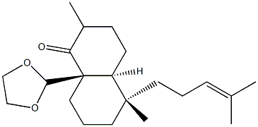 (4aS)-8aβ-(1,3-Dioxolan-2-yl)octahydro-2,5-dimethyl-5α-(4-methyl-3-pentenyl)-1(2H)-naphthalenone Struktur