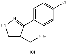 [3-(4-chlorophenyl)-1H-pyrazol-4-yl]methylamine hydrochloride Struktur