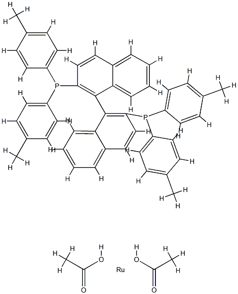 Diacetato[(R)-(+)-2,2'-bis(di-p-tolylphosphino)-1,1'-binaphthyl]ruthenium(II) Struktur