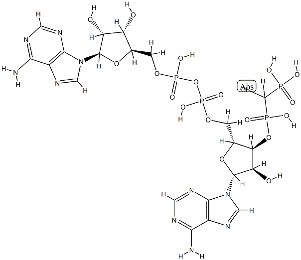 beta,beta'-monochloromethylene diadenosine 5',5'''-P(1),P(4)-tetraphosphate Struktur