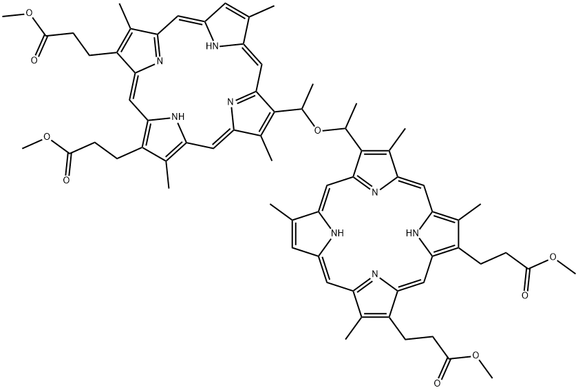 bis-1-(deuteroporphyrin-2-yl)ethyl ether tetramethyl ester Struktur