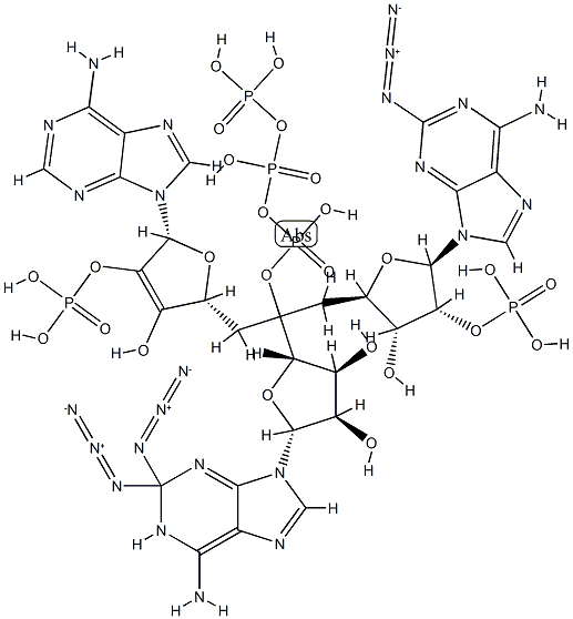 5'-O-triphosphoryl-2-azidoadenylyl-(2'-5')-2-azidoadenylyl-(2'-5')-2-azidoadenosine Struktur