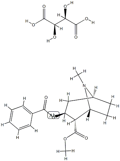 [1R-(2-endo,3-exo)]-3-(benzoyloxy)-2-(methoxycarbonyl)-8-methyl-8-azoniabicyclo[3.2.1]octane hydrogen [R-(R*,R*)]-tartrate Struktur