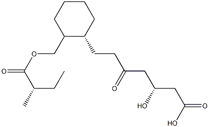 7-(2'-((2''-methyl-1''-oxobutoxy)methyl)-1'-cyclohexyl)-3-hydroxy-5-oxoheptanoic acid Struktur