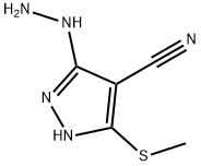 5-hydrazinyl-3-methylthio-4-cyano –1H pyrazole Struktur