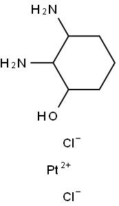 dichloro-1-hydroxy-3,4-diaminocyclohexane platinum complex Struktur