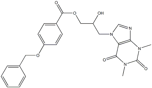 diprophyllinyl-4-benzyloxybenzoate Struktur