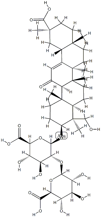 11-Oxo-3β-[[2-O-(6-oxo-β-D-glucopyranosyl)-6-oxo-β-D-glucopyranosyl]oxy]-24-hydroxyolean-12-en-30-oic acid Struktur