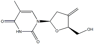 3'-C-methylidene-2',3'-dideoxy-5-methyluridine Struktur