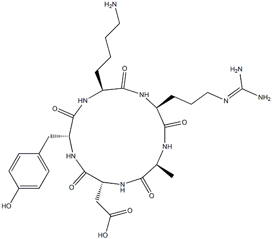 cyclo (Arg-Ala-Asp-Tyr-Lys) Struktur