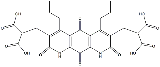 α,α'-Dicarboxy-1,2,5,8,9,10-hexahydro-2,5,8,10-tetraoxo-4,6-dipropylpyrido[3,2-g]quinoline-3,7-dipropanoic acid Struktur