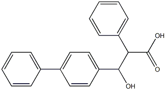 beta-Hydroxy-alpha-phenyl-(1,1'-biphenyl)-4-propanoic acid, (R',R')-(-)- Struktur