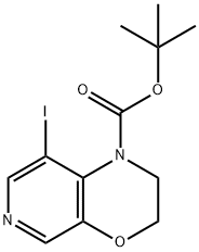 tert-Butyl 8-iodo-2,3-dihydro-1H-pyrido-[3,4-b][1,4]oxazine-1-carboxylate Struktur