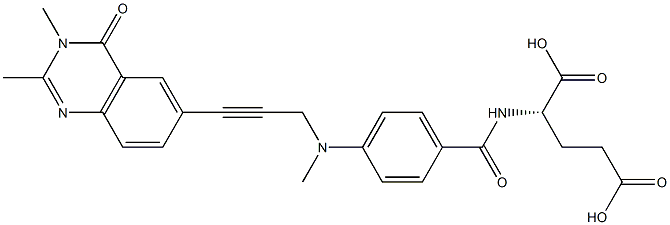 2-desamino-2,3-dimethyl-N(10)-propargyl-5,8-dideazafolic acid Struktur