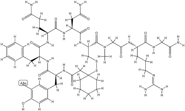 argipressin, Mca(1)-I-Tyr(2)-Sar(7)- Struktur