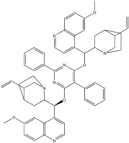 (9S)-(9''S)-9,9''-[(2,5-diphenyl-4,6-pyriMidinediyl)bis(oxy)]bis[6'-Methoxy-Cinchonan Struktur