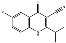 6-Bromo-2-isopropyl-4-oxo-1,4-dihydroquinoline-3-carbonitrile Struktur