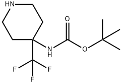 (4-Trifluoromethyl-piperidin-4-yl)-carbamic acid tert-butyl ester Struktur