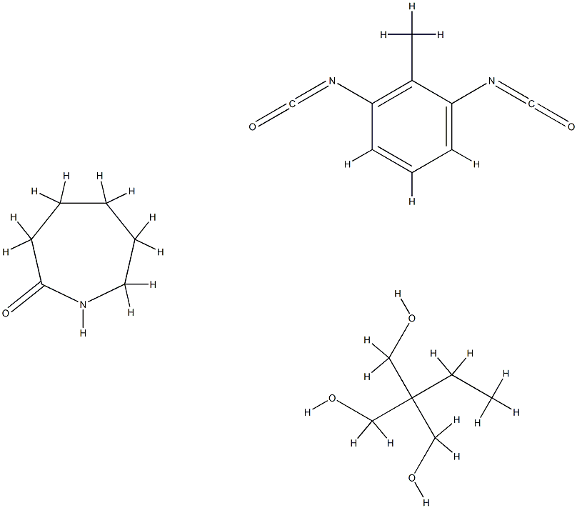 2H-Azepin-2-one, hexahydro-, polymer with 1,3-diisocyanatomethylbenzene and 2-ethyl-2-(hydroxymethyl)-1,3-propanediol Struktur