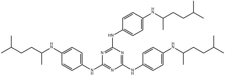 N, N′,N″-Tris[4-[(1,4-dimethylpentyl)amino]phenyl]-1,3,5-triazine-2,4,6-triamine Struktur