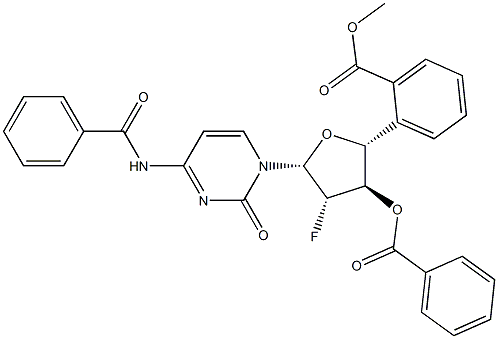 3',5'-Di-O-Benzoyl-N4-benzoyl-2'-deoxy-2'-fluoroarabinocytidine Struktur