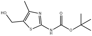 tert-butyl 5-(hydroxymethyl)-4-methylthiazol-2-ylcarbamate Struktur