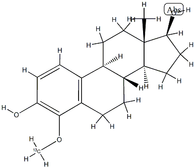 4-Hydroxyestradiol  4-methyl-13C,d3  ether,  4-Methoxy-13C,d3-estradiol,  1,3,5(10)-Estratriene-2,3,17-triol  4-methyl-13C,d3  ether,  3,4,17β-Trihydroxy-1,3,5(10)-estratriene  4-methyl-13C,d3  ether,  3,17β-Dihydroxy-4-methoxy-13C,d3-1,3,5(10)-estratriene Struktur