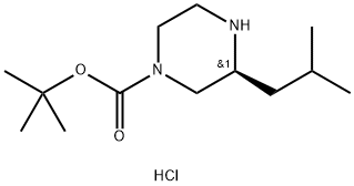 (S)-4-N-BOC-2-ISOBUTYL-PIPERAZINE-HCl Struktur