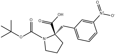 Boc-(S)-α-(3-nitro-benzyl)-proline Struktur