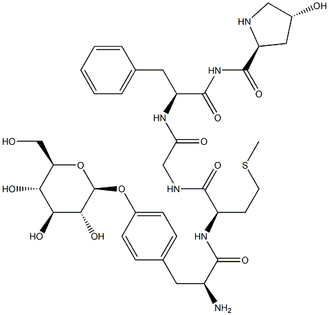 enkephalinamide, Met(2)-Hyp(5)glucopyranosyl- Struktur