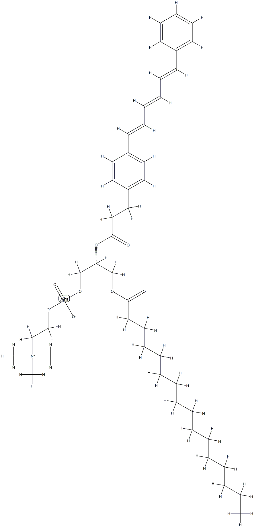 2-(3-(diphenylhexatrienyl)propanoyl)-3-palmitoylphosphatidylcholine Struktur