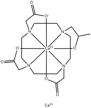 Calciate(1-),[10-[2-(hydroxy-kO)propyl]-1,4,7,10-tetraazacyclododecane-1,4,7-triacetato(3-)-kN1,kN4,kN7,kN10,kO1,kO4,kO7]-, calcium (2:1) (9CI) Struktur