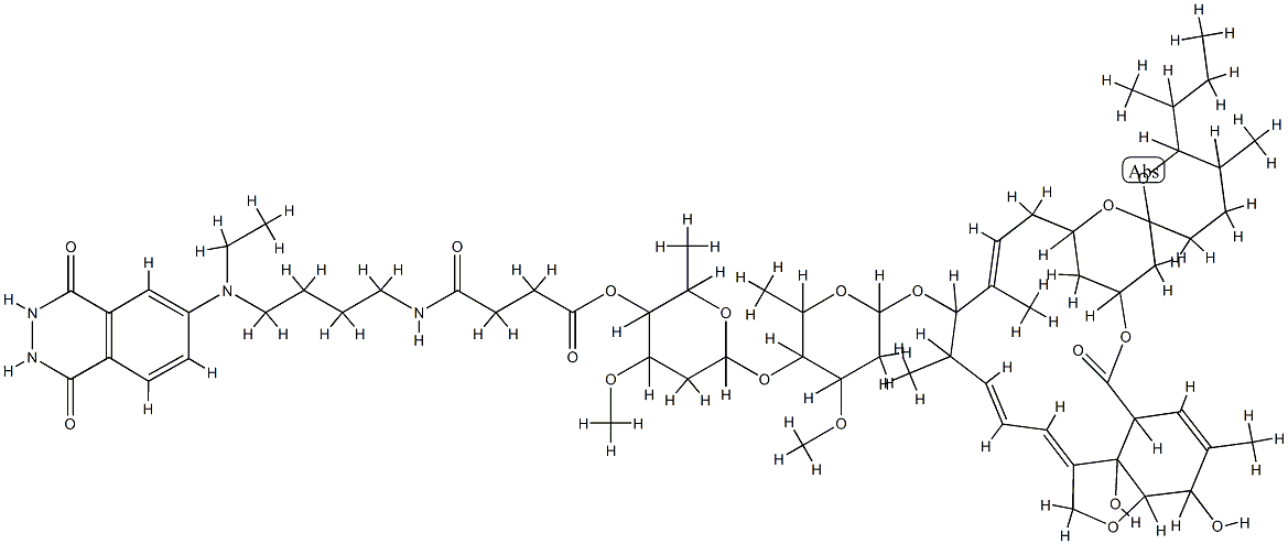 22,23-dihydroavermectin B(1a)-4''-(4-((4-(ethyl(1,2,3,4-tetrahydro-1,4-dioxo-6-phthalazinyl)amino)butyl)amino)-4-oxobutanoate) Struktur