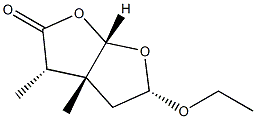 Furo[2,3-b]furan-2(3H)-one, 5-ethoxytetrahydro-3,3a-dimethyl-, (3alpha,3aba,5alpha,6aba)- (9CI) Struktur