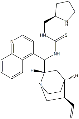 N-(8α,9S)-cinchonan-9-yl-N'-[(2R)-2-pyrrolidinylMethyl]-Thiourea Struktur