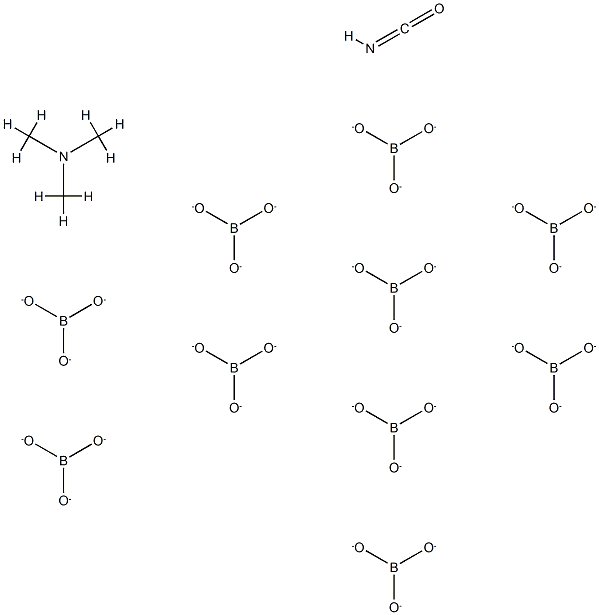 isocyanato(trimethylamino)octahydrodecaborate Struktur