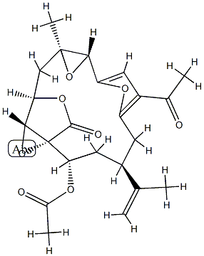 (1R,2S,4S,10R,12S,14R,15R)-7-Acetyl-2-acetyloxy-12-methyl-4-(1-methylethenyl)-11,16,18,19-tetraoxapentacyclo[12.2.2.16,9.01,15.010,12]nonadeca-6,8-diene-17-one Struktur