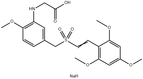N-[2-甲氧基-5-[[[2-(2,4,6-三甲氧基苯基)乙烯基]磺酰]甲基]苯基]甘氨酸鈉鹽, 1225497-78-8, 結(jié)構(gòu)式