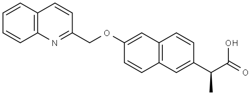 [S,(+)]-α-Methyl-6-(2-quinolinylmethoxy)-2-naphthaleneacetic acid Struktur