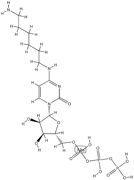 N(4)-(6-aminohexyl)cytidine 5'-triphosphate Struktur