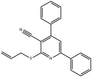 2-(allylsulfanyl)-4,6-diphenylnicotinonitrile Struktur