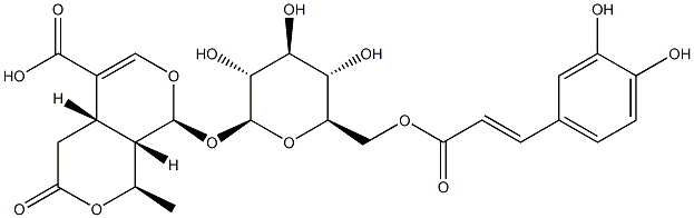 (1R)-8β-[6-O-[(E)-3-(3,4-Dihydroxyphenyl)-1-oxo-2-propenyl]-β-D-glucopyranosyloxy]-4,4aβ,8,8aβ-tetrahydro-1β-methyl-3-oxo-1H,3H-pyrano[3,4-c]pyran-5-carboxylic acid Struktur