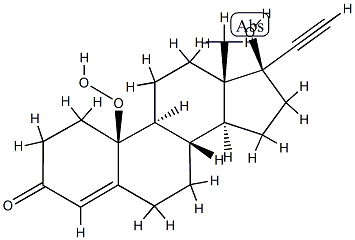 (17R)-10β-Hydroperoxy-17-hydroxy-19-norpregn-4-en-20-yn-3-one Struktur