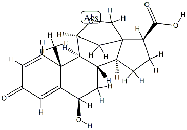 11,18-epoxy-6-hydroxy-3-oxoandrost-4-ene-17,18-carbolactone Struktur