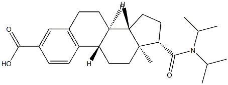 17-(N,N-diisopropylcarboxamide)estra-1,3,5(10)-triene-3-carboxylic acid Struktur