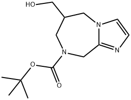 5-Hydroxymethyl-5,6-Dihydro-4H,8H-1,3A,7-Triaza-Azulene-7-Carboxylic Acid Tert-Butyl Ester(WX140186) Struktur