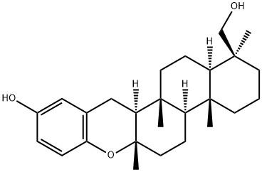 23-Hydroxy-4,8-dimethyl-16,24-cyclo-D(17a)-homo-21-nor-17a-oxa-5α-chola-16,20(22),23-triene-4β-methanol Struktur